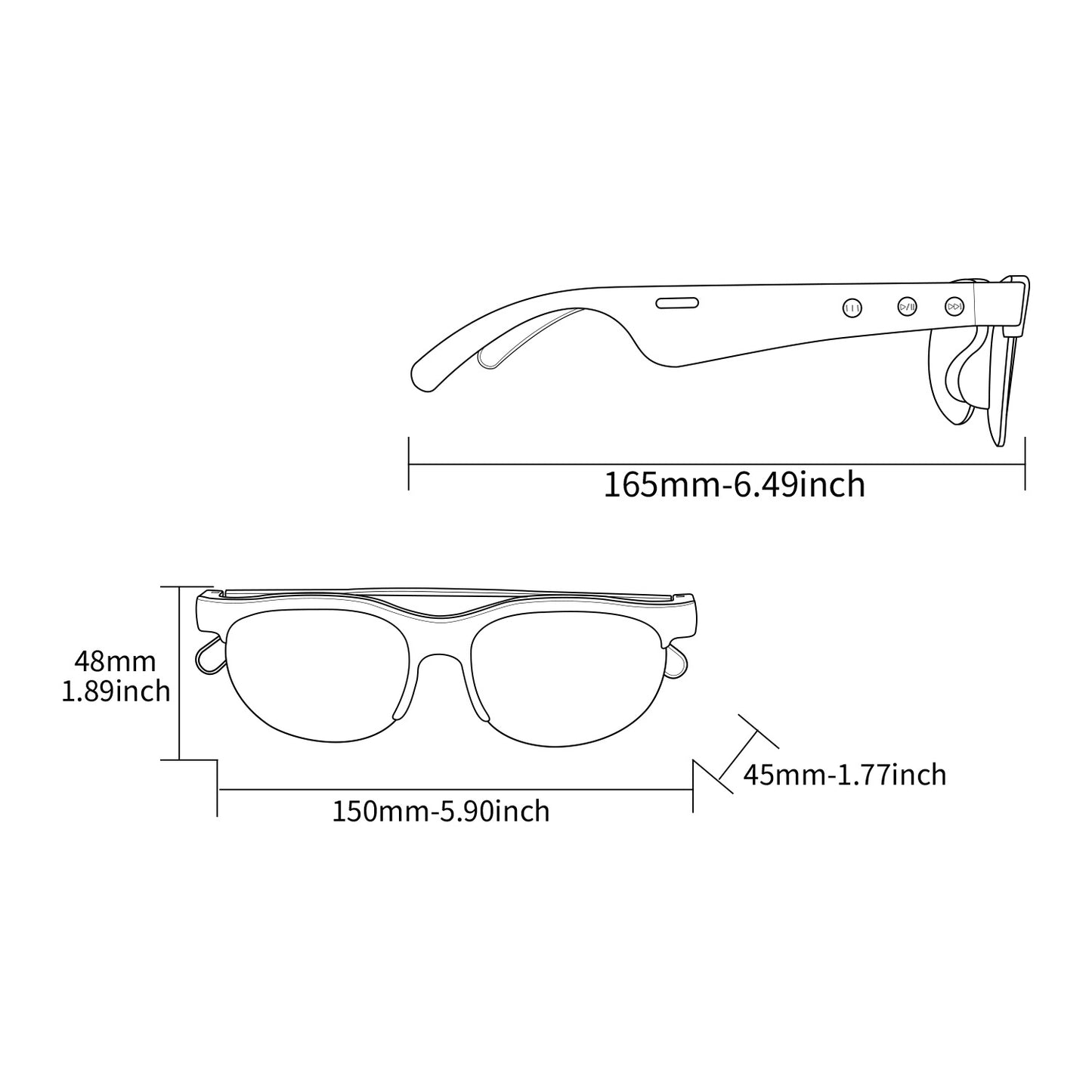 Smart translation Bluetooth glasses headset wireless sports running cycling HD call anti-blue light sunglasses